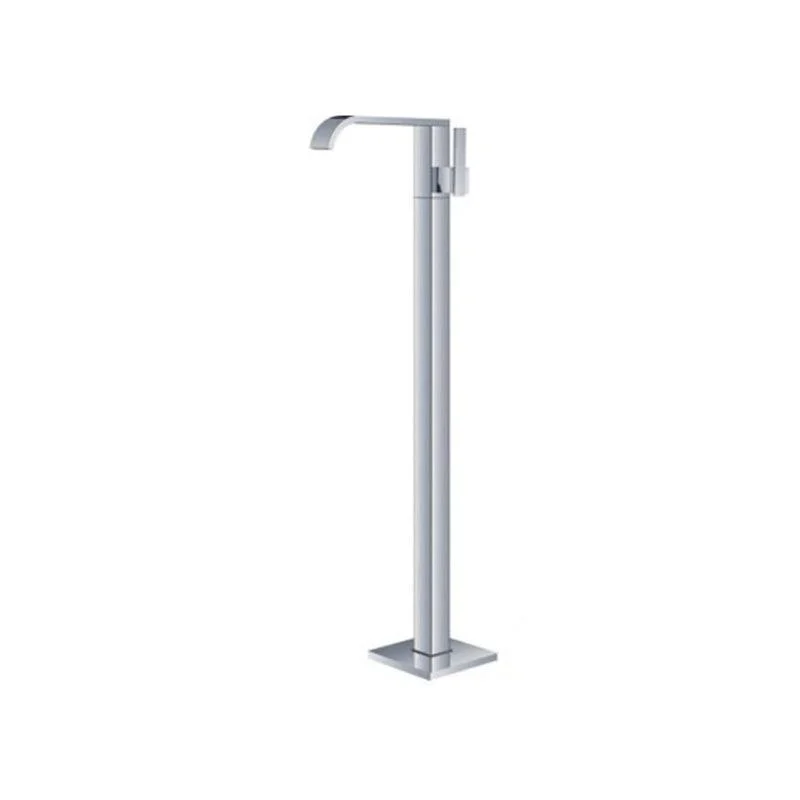 Modern Floor Mounted High Arc Freestanding Tub Filler Metal Freestanding Tub Filler Trim -Bathlova