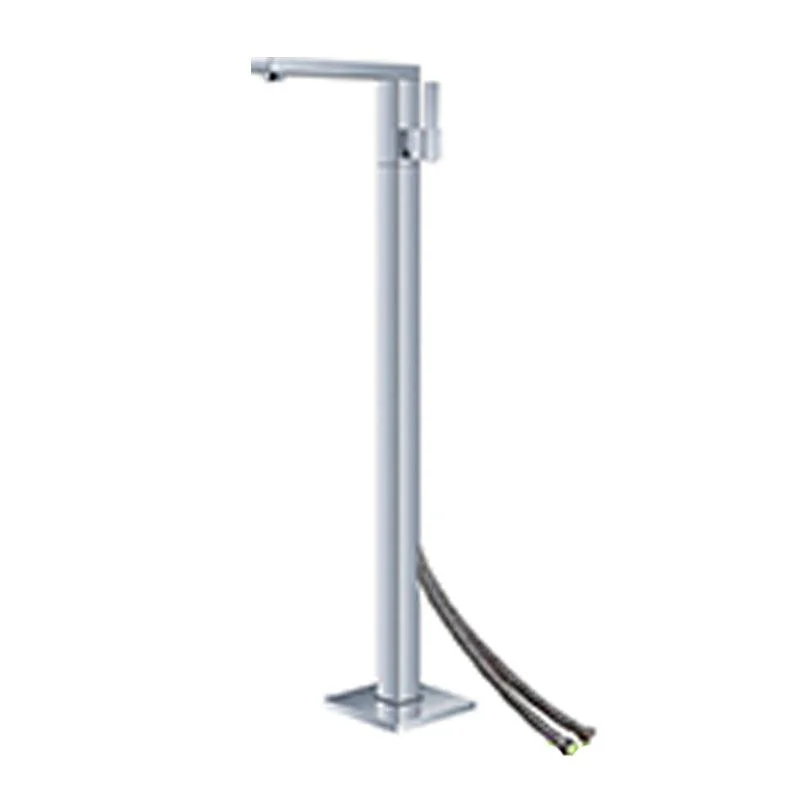 Modern Floor Mounted Metal Freestanding Tub Filler Freestanding High Arc Tub Tap Set -Bathlova