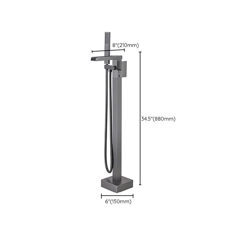 Modern Floor Mounted Metal Freestanding Tub Filler One Handle Freestanding Bathtub Tap -Bathlova