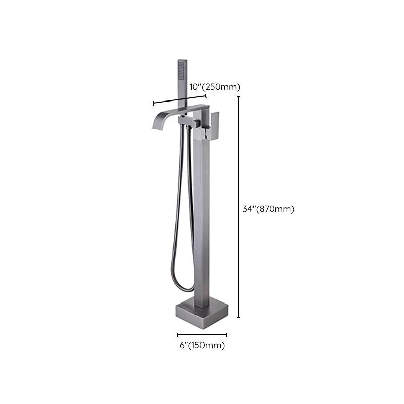 Modern Floor Mounted Metal Freestanding Tub Filler One Handle Freestanding Bathtub Tap -Bathlova