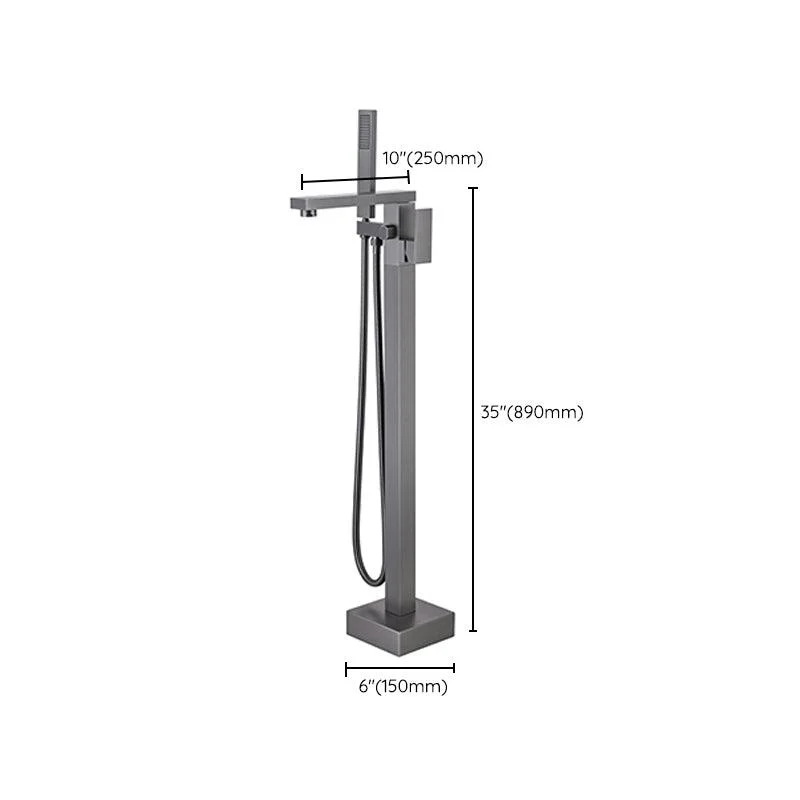 Modern Floor Mounted Metal Freestanding Tub Filler One Handle Freestanding Bathtub Tap -Bathlova