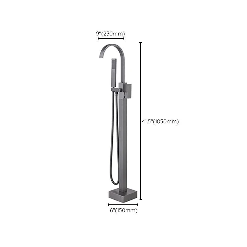 Modern Floor Mounted Metal Freestanding Tub Filler One Handle Freestanding Bathtub Tap -Bathlova