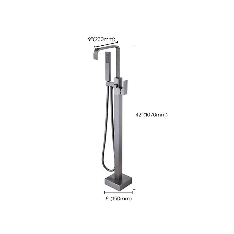 Modern Floor Mounted Metal Freestanding Tub Filler One Handle Freestanding Bathtub Tap -Bathlova