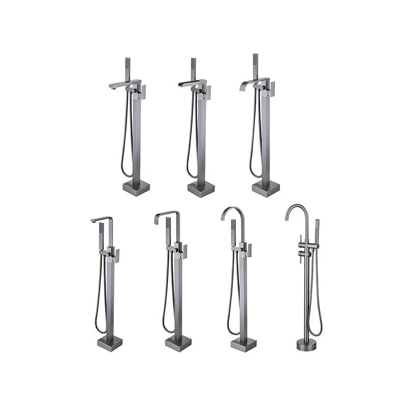 Modern Floor Mounted Metal Freestanding Tub Filler One Handle Freestanding Bathtub Tap -Bathlova