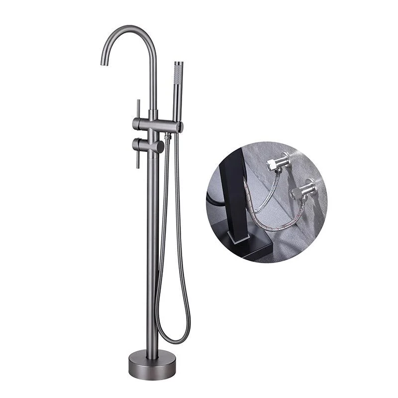 Modern Floor Mounted Metal Freestanding Tub Filler One Handle Freestanding Bathtub Tap -Bathlova