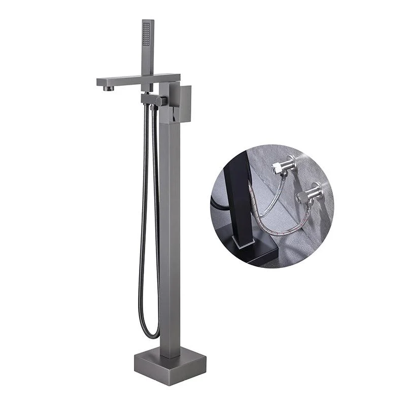 Modern Floor Mounted Metal Freestanding Tub Filler One Handle Freestanding Bathtub Tap -Bathlova