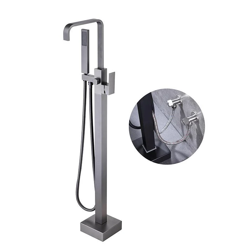 Modern Floor Mounted Metal Freestanding Tub Filler One Handle Freestanding Bathtub Tap -Bathlova