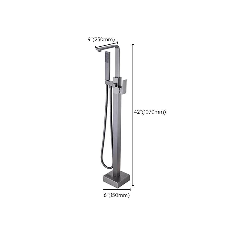 Modern Floor Mounted Metal Freestanding Tub Filler One Handle Freestanding Bathtub Tap -Bathlova