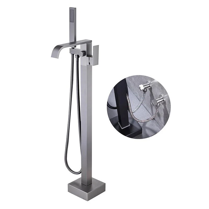 Modern Floor Mounted Metal Freestanding Tub Filler One Handle Freestanding Bathtub Tap -Bathlova