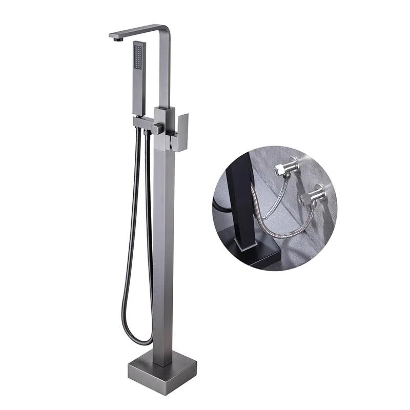 Modern Floor Mounted Metal Freestanding Tub Filler One Handle Freestanding Bathtub Tap -Bathlova