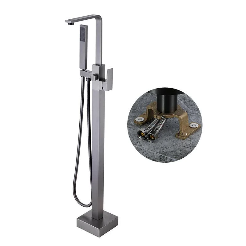 Modern Floor Mounted Metal Freestanding Tub Filler One Handle Freestanding Bathtub Tap -Bathlova