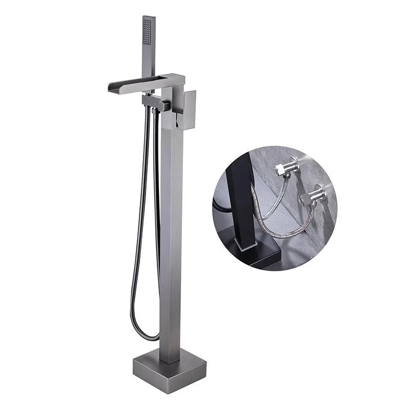 Modern Floor Mounted Metal Freestanding Tub Filler One Handle Freestanding Bathtub Tap -Bathlova