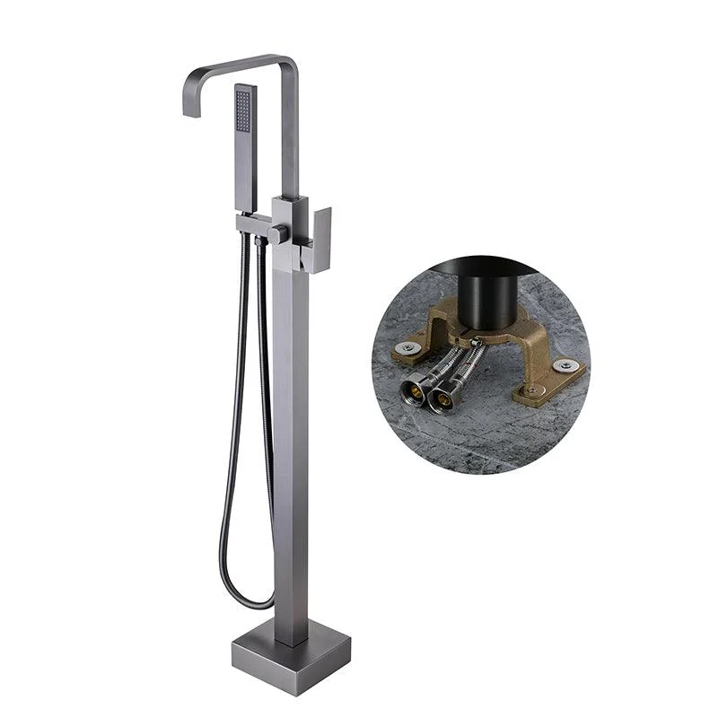 Modern Floor Mounted Metal Freestanding Tub Filler One Handle Freestanding Bathtub Tap -Bathlova