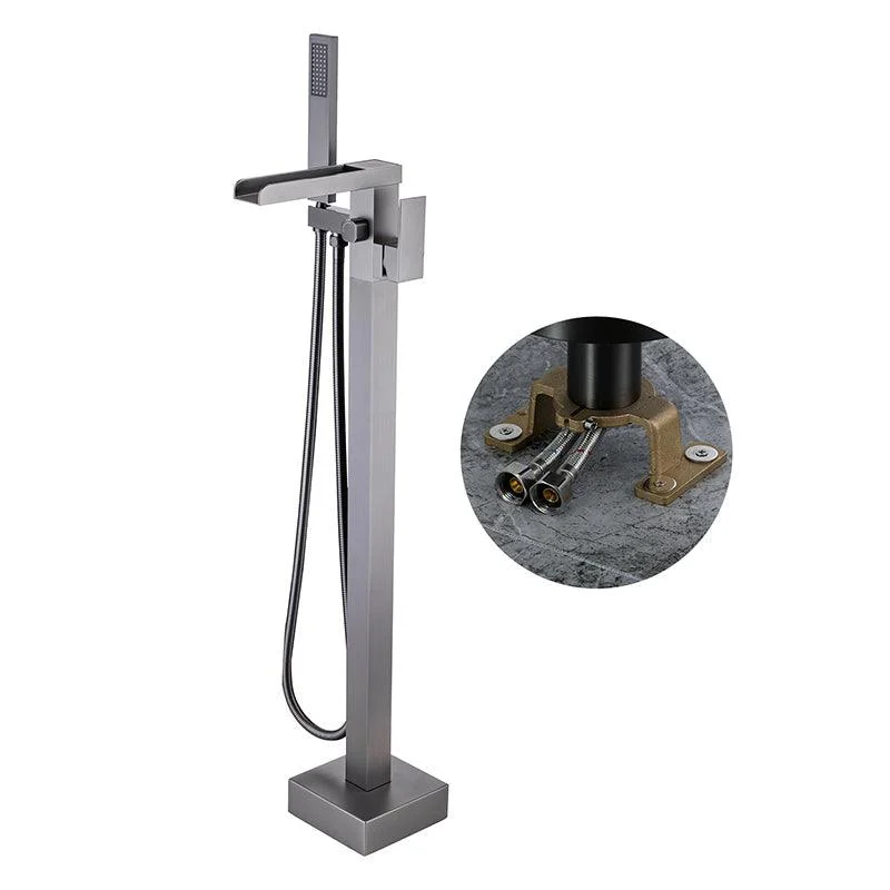 Modern Floor Mounted Metal Freestanding Tub Filler One Handle Freestanding Bathtub Tap -Bathlova