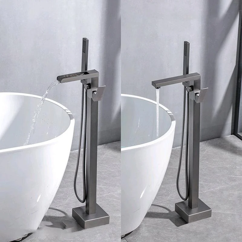 Modern Floor Mounted Metal Freestanding Tub Filler One Handle Freestanding Bathtub Tap -Bathlova