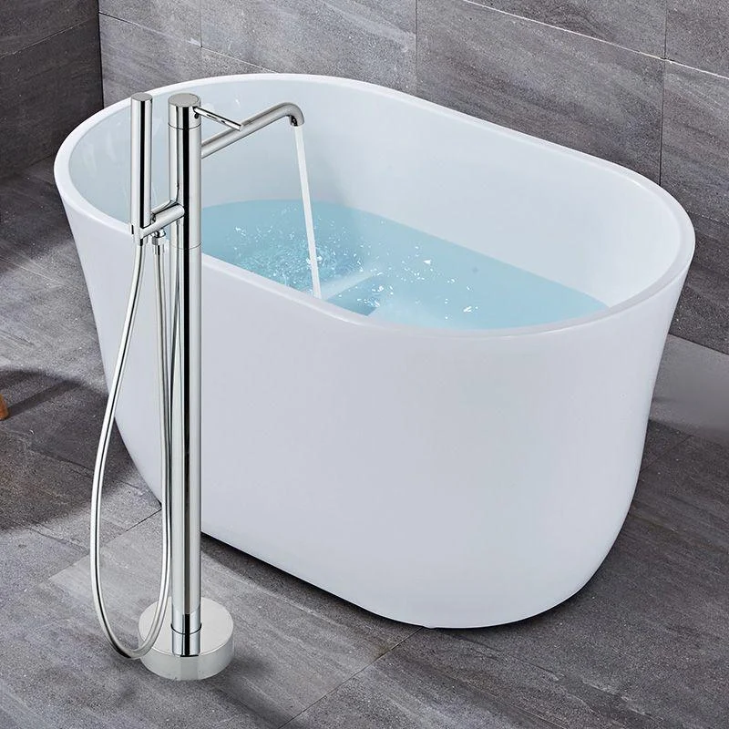 Modern Floor Mounted Metal Freestanding Tub Filler One Handle Freestanding Tub Filler Trim -Bathlova