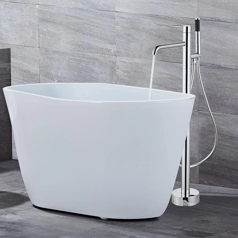 Modern Floor Mounted Metal Freestanding Tub Filler One Handle Freestanding Tub Filler Trim -Bathlova