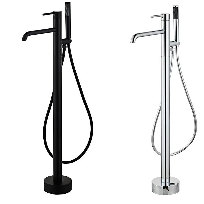 Modern Floor Mounted Metal Freestanding Tub Filler One Handle Freestanding Tub Filler Trim -Bathlova