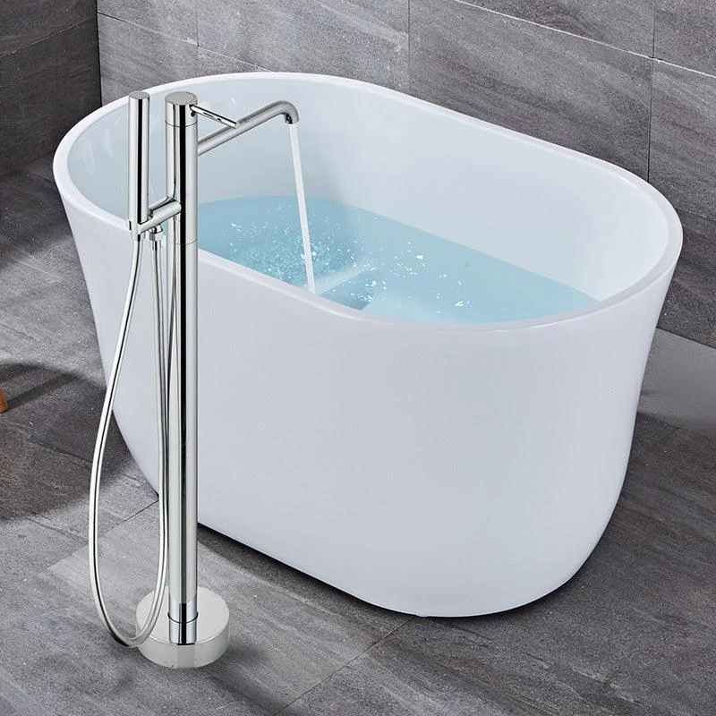 Modern Floor Mounted Metal Freestanding Tub Filler One Handle Freestanding Tub Filler Trim -Bathlova