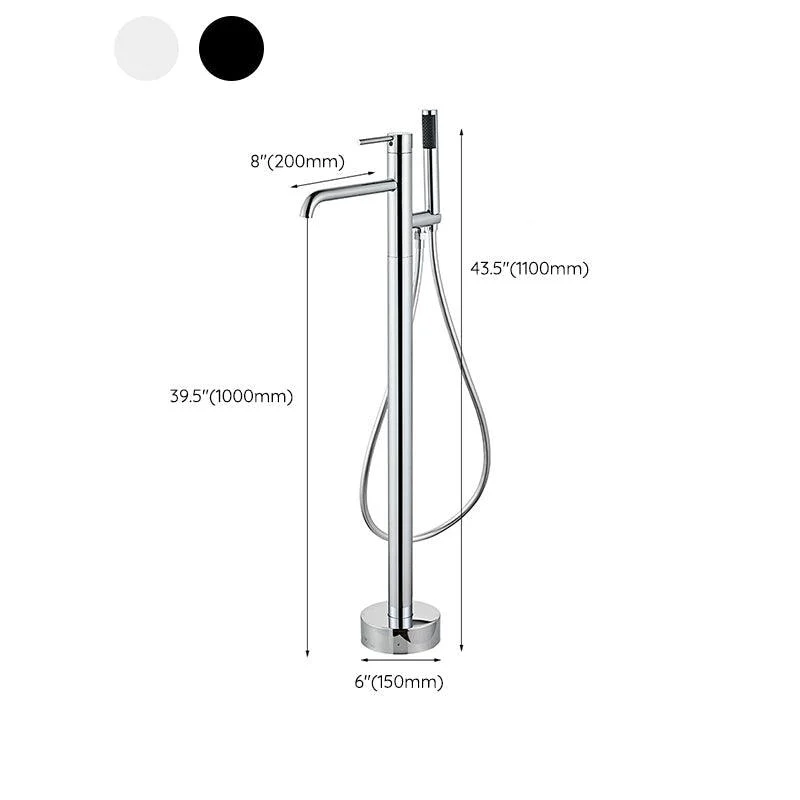 Modern Floor Mounted Metal Freestanding Tub Filler One Handle Freestanding Tub Filler Trim -Bathlova