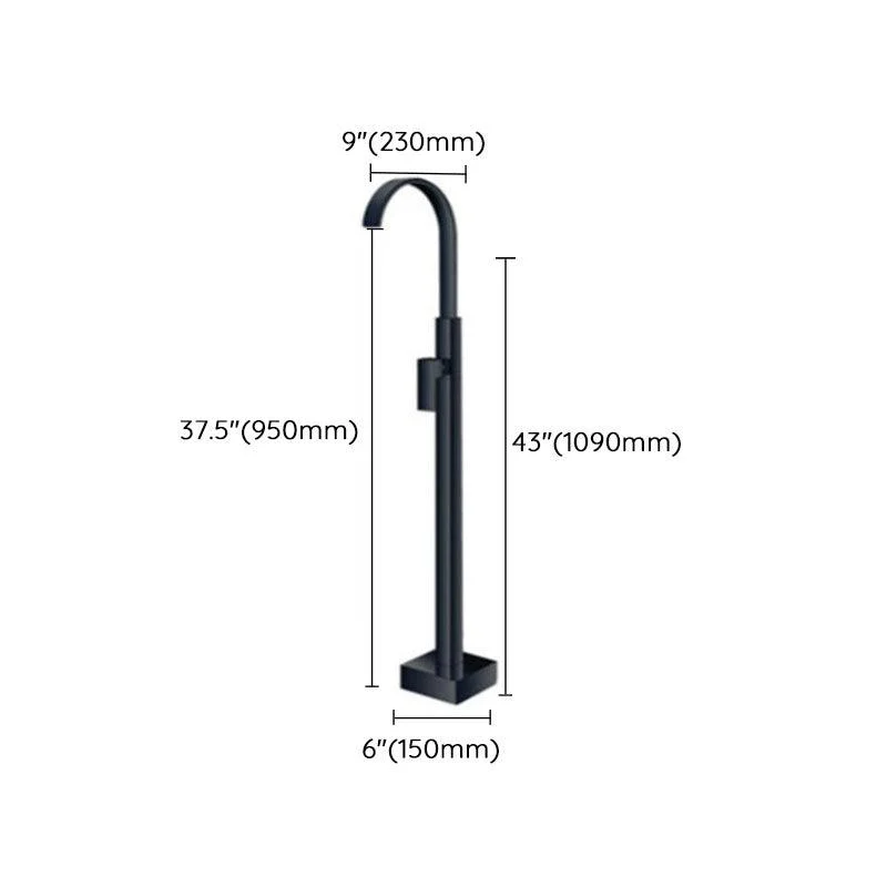 Modern Floor Mounted Metal Freestanding Tub Filler Single Handle Freestanding Tap -Bathlova