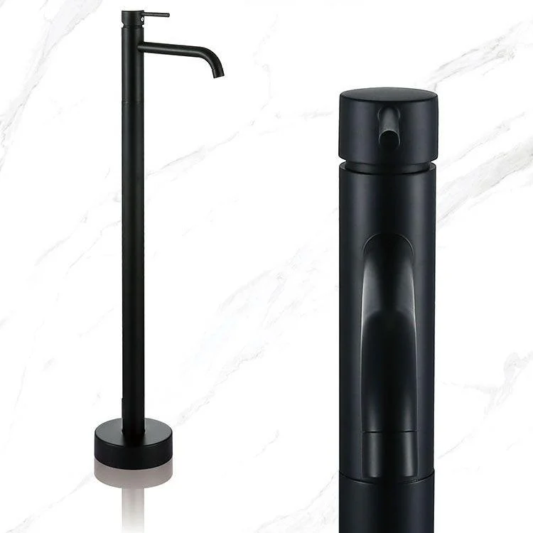 Modern Floor Mounted Metal Freestanding Tub Filler Single Handle Freestanding Tap -Bathlova