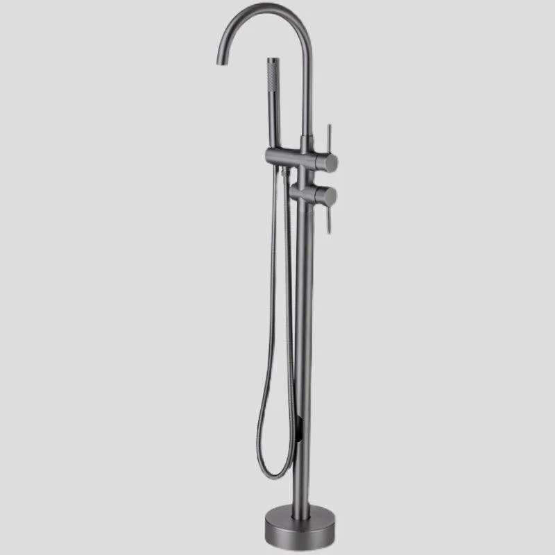 Modern Floor Mounted Metal Freestanding Tub Filler Swivel Freestanding Tap -Bathlova