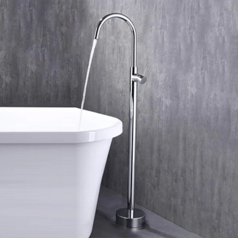 Modern Floor Mounted Metal Freestanding Tub Filler Swivel Freestanding Tap -Bathlova