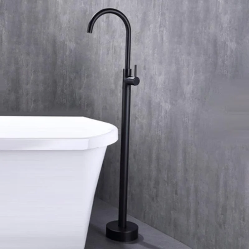 Modern Floor Mounted Metal Freestanding Tub Filler Swivel Freestanding Tap -Bathlova