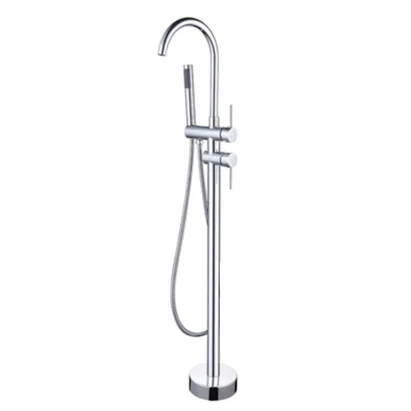 Modern Floor Mounted Metal Freestanding Tub Filler Swivel Freestanding Tap -Bathlova