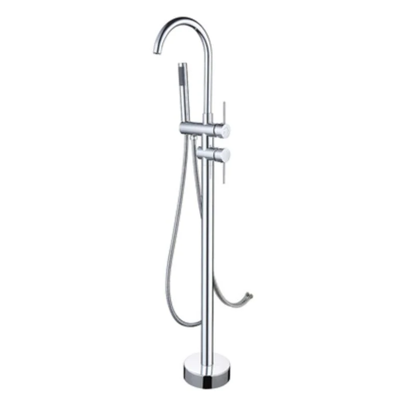 Modern Floor Mounted Metal Freestanding Tub Filler Swivel Freestanding Tap -Bathlova