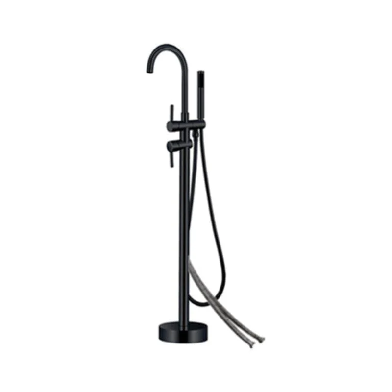 Modern Floor Mounted Metal Freestanding Tub Filler Swivel Freestanding Tap -Bathlova