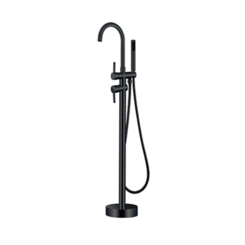 Modern Floor Mounted Metal Freestanding Tub Filler Swivel Freestanding Tap -Bathlova