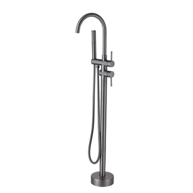 Modern Floor Mounted Metal Freestanding Tub Filler Swivel Freestanding Tap -Bathlova