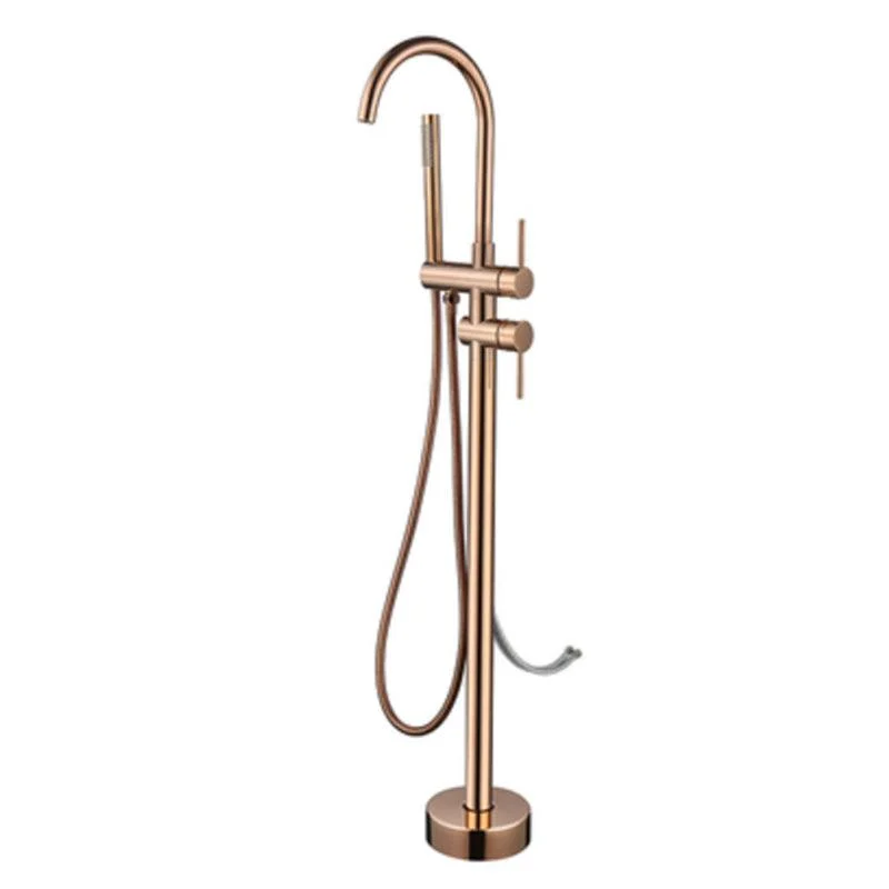 Modern Floor Mounted Metal Freestanding Tub Filler Swivel Freestanding Tap -Bathlova