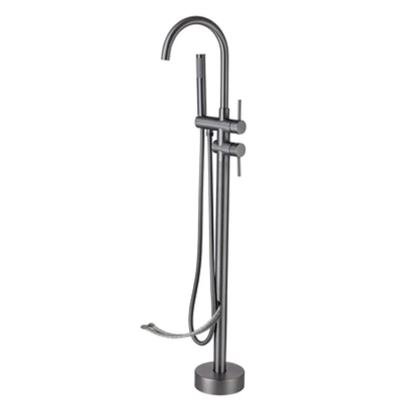 Modern Floor Mounted Metal Freestanding Tub Filler Swivel Freestanding Tap -Bathlova