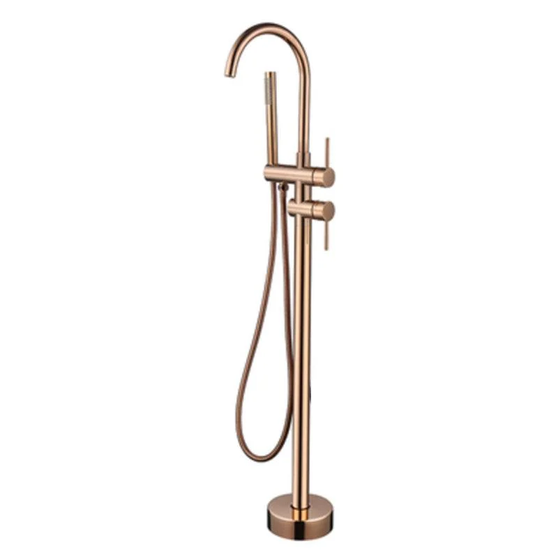 Modern Floor Mounted Metal Freestanding Tub Filler Swivel Freestanding Tap -Bathlova