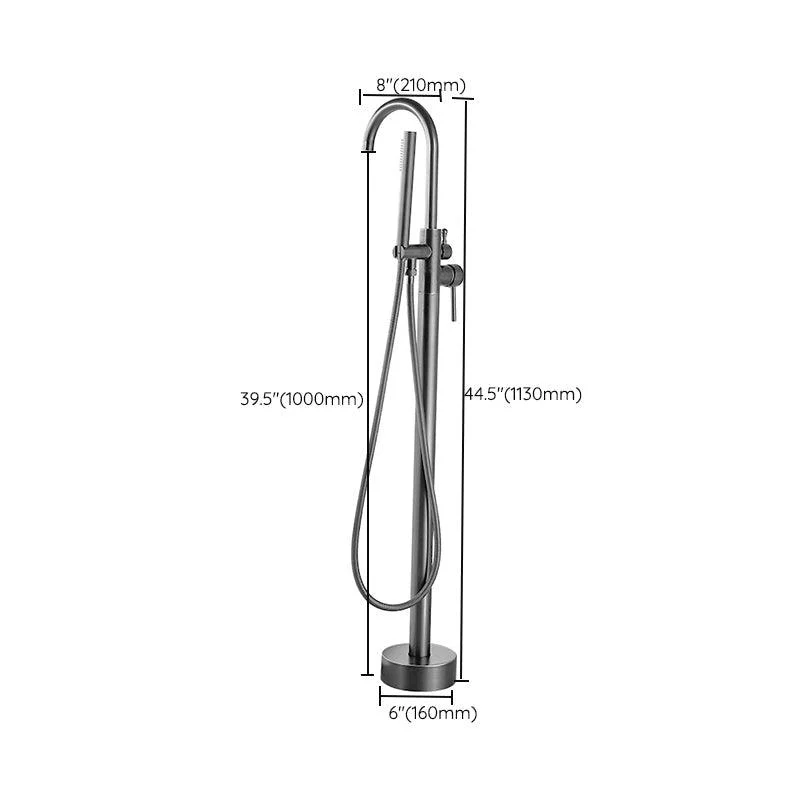 Modern Floor Mounted Metal Freestanding Tub Filler Swivel High Arc Freestanding Tap -Bathlova