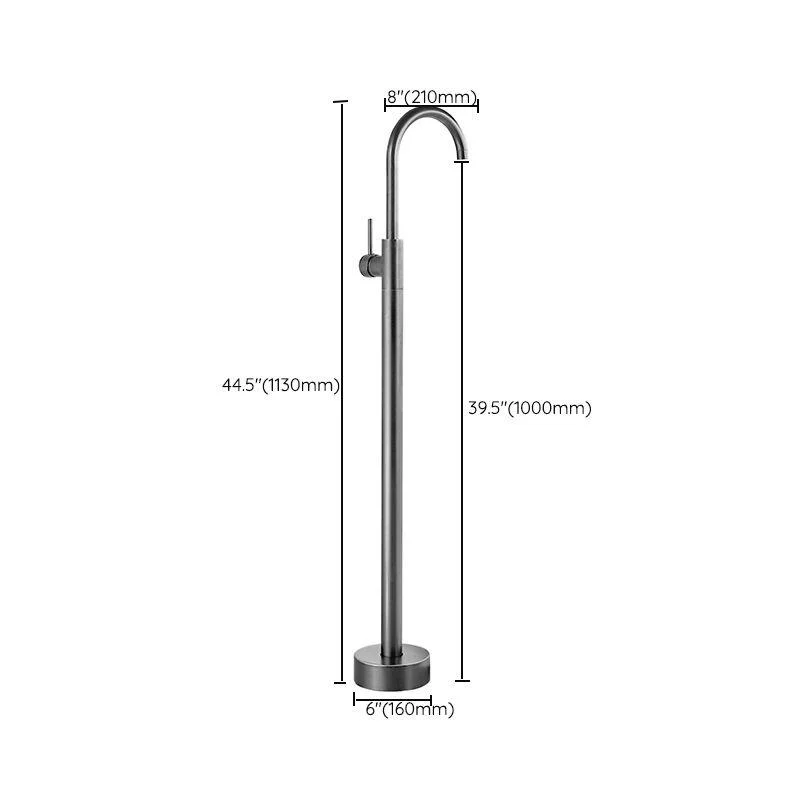 Modern Floor Mounted Metal Freestanding Tub Filler Swivel High Arc Freestanding Tap -Bathlova