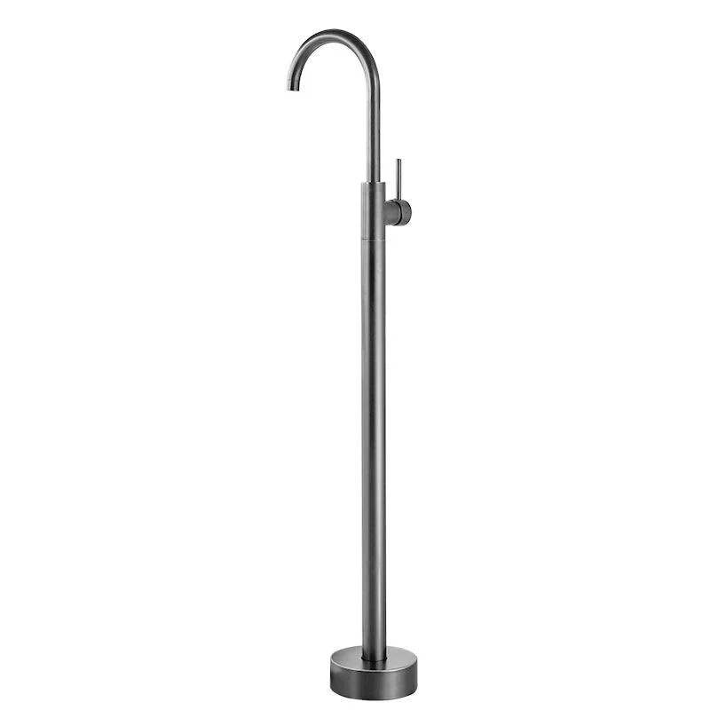 Modern Floor Mounted Metal Freestanding Tub Filler Swivel High Arc Freestanding Tap -Bathlova