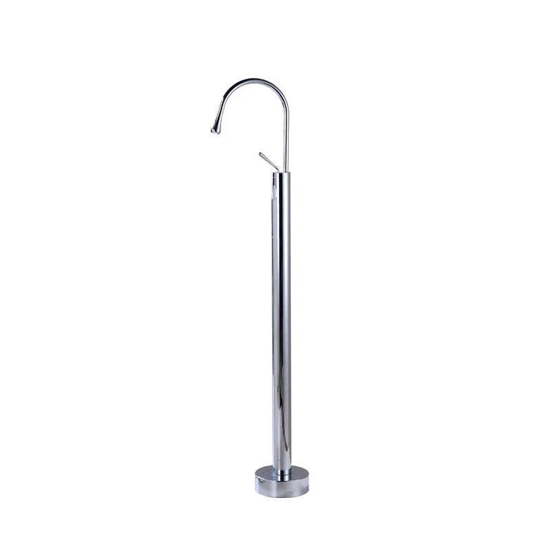 Modern Floor Mounted Single Handle Freestanding Tub Filler Metal Freestanding Tap -Bathlova