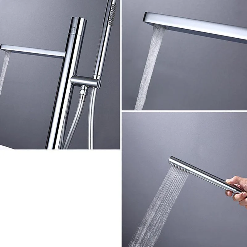 Modern Floor Standing Tap Handheld Shower Head Bathtub Tap -Bathlova