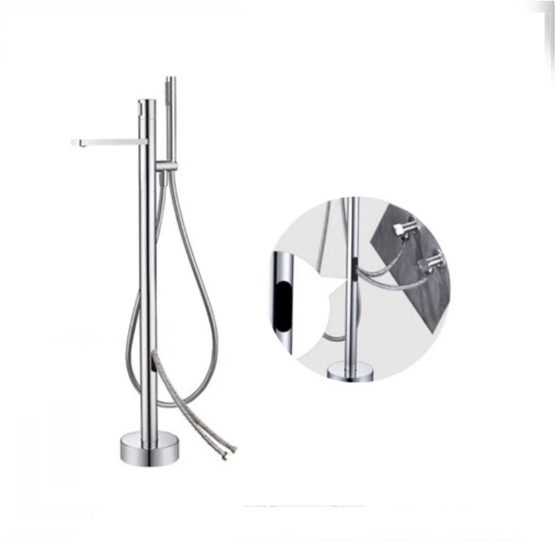 Modern Floor Standing Tap Handheld Shower Head Bathtub Tap -Bathlova