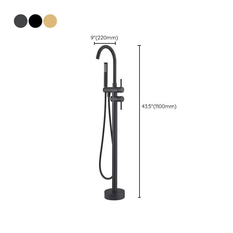 Modern Free Standing Tub Filler Tap Copper Freestanding Tub Filler Trim -Bathlova