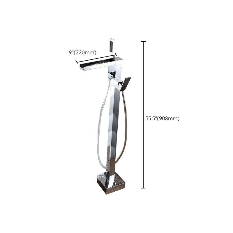 Modern Free Standing Tub Filler Tap Copper Freestanding Tub Filler Trim -Bathlova