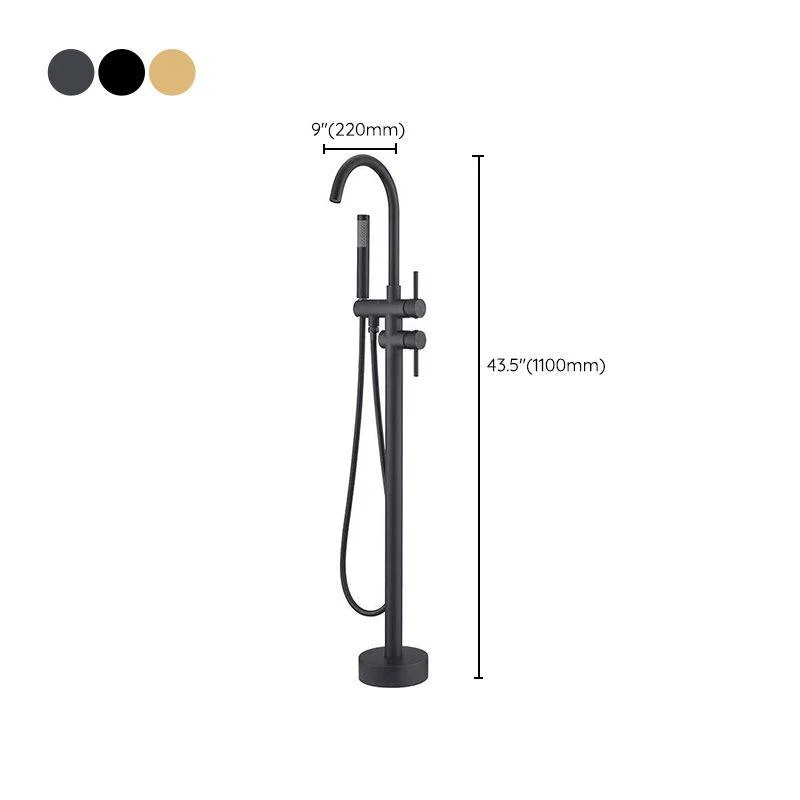 Modern Free Standing Tub Filler Tap Copper Freestanding Tub Filler Trim -Bathlova