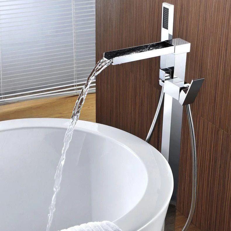 Modern Free Standing Tub Filler Tap Copper Freestanding Tub Filler Trim -Bathlova