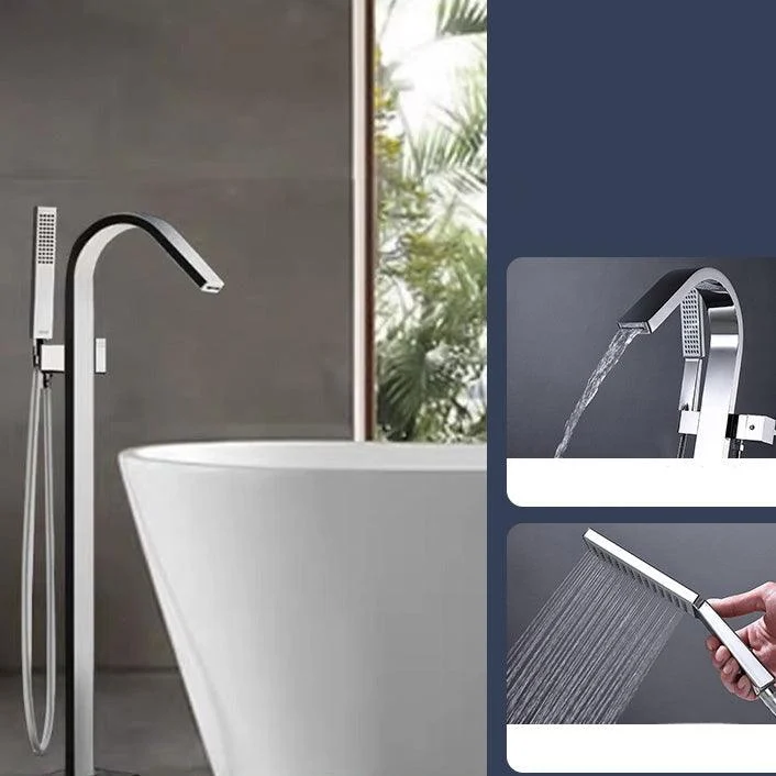 Modern Free Standing Tub Filler Tap Copper Freestanding Tub Filler Trim -Bathlova