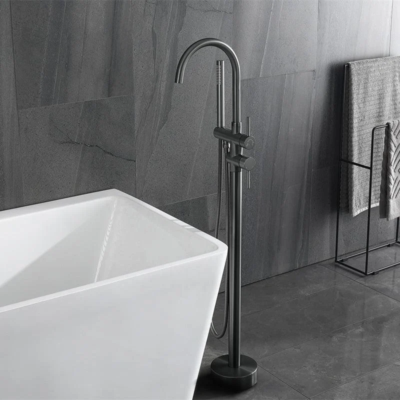 Modern Free Standing Tub Filler Tap Copper Freestanding Tub Filler Trim -Bathlova