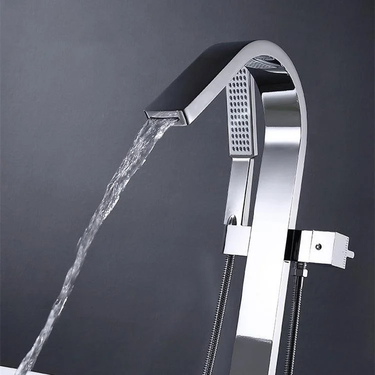 Modern Free Standing Tub Filler Tap Copper Freestanding Tub Filler Trim -Bathlova